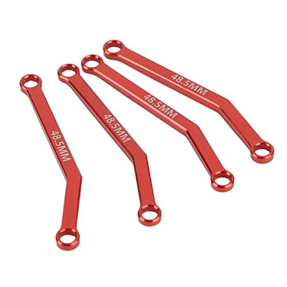 RC Metal Chassis Pull Rods Steering Rods Suspension Links Set, Aluminum Alloy Upgrade Parts for FMS FCX24 1/24 RC Crawler Car with High Strength Lightweight Design (Red) - color: Red