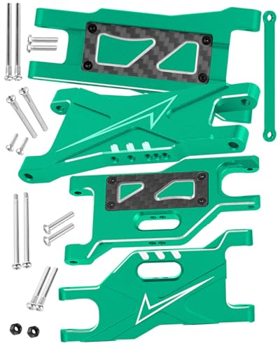 Aluminum for Upgrades Parts 1/10 Slash 2WD VXL/Slash 2WD,Front&Rear Suspension A Arms w/Tie Bar (Only for Slash) Hops Up,Green - color: Green(for 1/10)