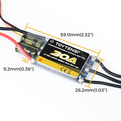 30A 2–4S RC Brushless Motor ESC for RC Plane & Airplane with 5V/6V 4A SBEC