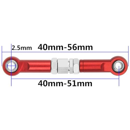 Share Goo 4Pcs ShareGoo Metal Steering Rod Servo Linkages Turnbuckle Compatible with Hyper Go MJX 16207 16208 16209 16210 H16BM H16GT H16DR 1/16 RC Car (Red) - color: Red