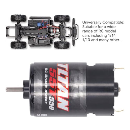 550 55T RC Brushed Motor,High Speed Brushed Motor with 1/3 Reduction Gear Box for 1/14 1/10 RC Crawler Car Truck