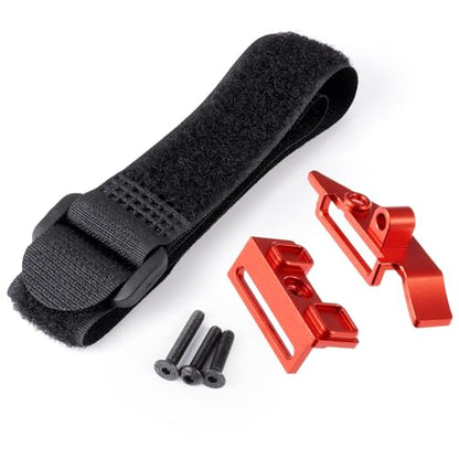 Battery Plate with Strap for Tra-xxas 1:16 Mini Maxx/XRT | Aluminium Mounting Tray 4WD VXL-3S Monster Truck Upgrades (Red) - color: Red
