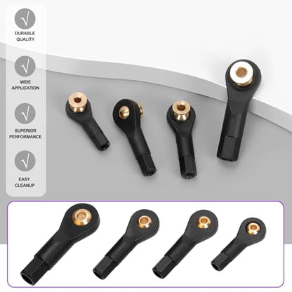 Swpeet 20Pcs 4 Sizes Link Rod End M2 M2.5 M3 Ball Joint Head Assortment Kit, Copper Ball Head Holder Tie Rod, Ball Head Tie Rod End Holder, Link Rod End Ball Joint for RC Car Robot