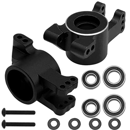 Alloy Rear Stub Axle Carriers Hub w/Ball Bearings # 9552 Compatible with Traxxas 1/8 Sledge 4WD 95076-4 RC Monster Truck Upgarde Parts (Black) - color: Black