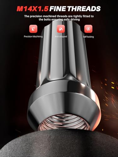 Sposuit M14x1.5 Spline Lug Nuts - Replacement for 2001-2006 GMC Sierra 1500 HD, 1999-2024 Sierra 2500 HD, 2011-2024 Sierra 3500 HD - Closed End Chrome Lug Nut with Socket(32 Pcs) - color: Chrome, size: M14x1.5, style: 32 Pack SplineDrive