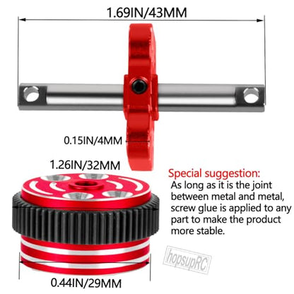 Aluminum Differential Locker Spool Diff Locker Mounts Set Upgrades Part for 1/10 Slash/Rustler/Stampede/Bandit 2WD(VXL),Sealed Differential Case Hops Up.Red - color: Red(for 1/10)