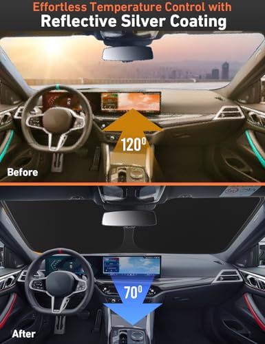 EcoNour Windshield Sunshade Compatible for Lexus RC Coupe 2015-2022 2023 2024, Sun Visor for Front Windshield & Window Sun Shade Cover, UV Heat Blocker & Protector, Car Accessories