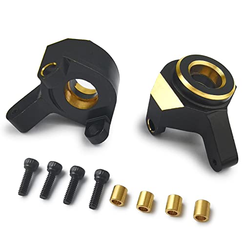 MORLORDY 2Pcs RC Brass Front Steering Knuckles for 1/24 RC Crawler Car SCX24 Upgrades Accessories, Black