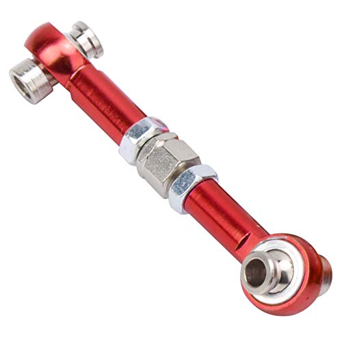4Pcs Aluminum Alloy Steering Linkage Rods Upgrade Red, Compatible with HSP 94122 94123/10 RC Cars, Metal Arms Replacement Parts for Improved and Control - color: Red