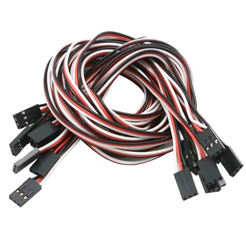 30Pcs Servo Extension Cable 100-500mm Male to Female for JR Futaba RC Receiver | 30pcs servo extension wire set, 100-500mm lengths, male to female JR plug, for RC car plane helicopter(500MM) - color: 500mm