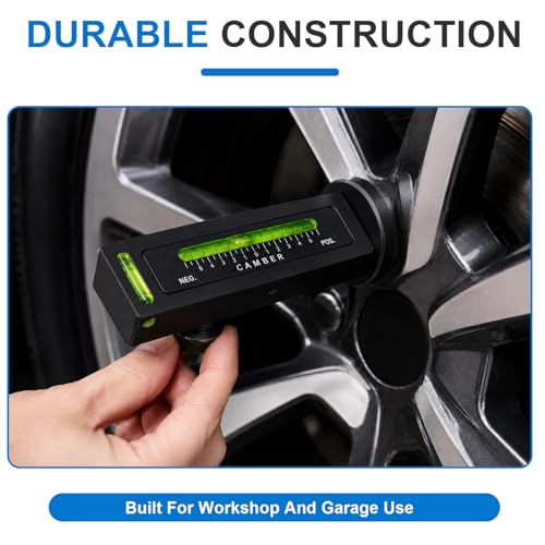 Adjustable Magnetic Gauge Tool, Auto Camber Alignment Tool with Magnetic Base, Universal Caster Camber Gauge Tire Repair Tools for Cars Trucks SUVs RVs, Car Accessories (Black) - color: Black
