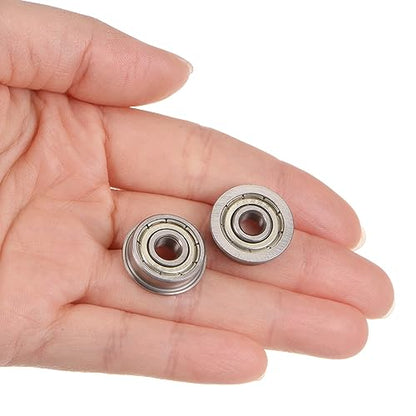 uxcell F625ZZ Flanged Ball Bearing 5x16x5mm Double Shielded Chrome Steel Flange Bearings, 4pcs - size: 5x16x5mm