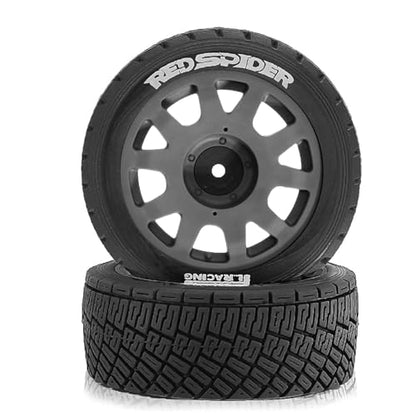 1/8 1/10 1/7 RC On Road Tires OD 3.94'' and Rally Racing Wheels 12mm 14mm 17mm Hex for 1:8 1:7 1:10 Street Touring Drift Car ARRMA Typhon 6S Losi Kyosho Tamiya TT02 HPI WR8 HSP 4PCS (Gray) - color: Gray