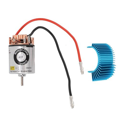Bewinner 540 RC Brushed Motor High Torsion Replacement for 1/10 RC Car Stainless Steel and Copper 1 Unit (40T) - size: 40T