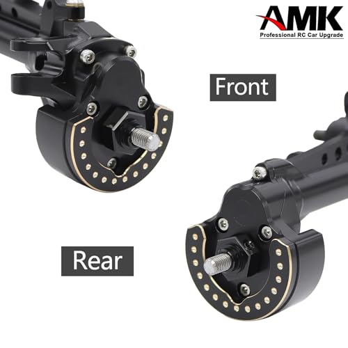 F10 Axle Brass Knuckle Weights with Front & Rear Portal Covers for 1/10 RC Crawler Vanquish VRD VS4-10 Phoenix, Lower COG LCG Upgrade Parts (3-in-1 Set)