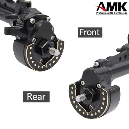F10 Axle Brass Knuckle Weights with Front & Rear Portal Covers for 1/10 RC Crawler Vanquish VRD VS4-10 Phoenix, Lower COG LCG Upgrade Parts (3-in-1 Set)