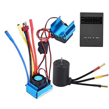 3650 4300KV Brushless Motor 80A Brushless ESC Combo with Aluminum Heat Sink and Programming Card for 1 10 RC Cars High Speed Performance Upgrade Kit - size: 60A