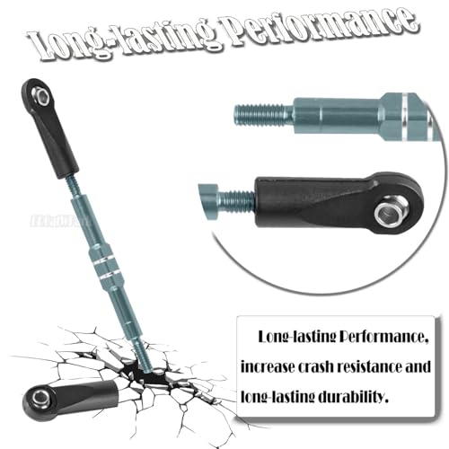 Adjustable Front Rear Toe Links Push Rods Upgrades Part for 1/16 Mini E-Revo Summit Truck,RC Aluminum Turnbuckles Camber Links,Steering Tie Rod,Suspension Pushrod Linkage Set,Titanium - color: Titanium -(Aluminum Links)