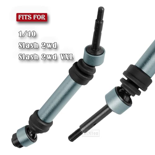 Rear Drive Shaft CVD & Front Axles Upgrades Part for 1/10 Slash 2WD/Slash VXL 2WD,Stainless Steel #45 Driveshaft with Hex,Titanium - color: Titanium - Parts