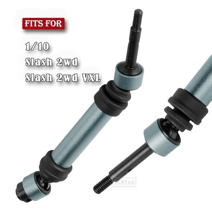 Rear Drive Shaft CVD & Front Axles Upgrades Part for 1/10 Slash 2WD/Slash VXL 2WD,Stainless Steel #45 Driveshaft with Hex,Titanium - color: Titanium - Parts