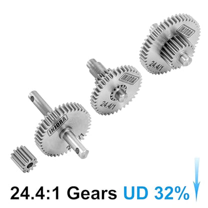 INJORA Stainless Steel Gear Set for TRX4M 1/18 RC Crawler Car (24.4:1)
