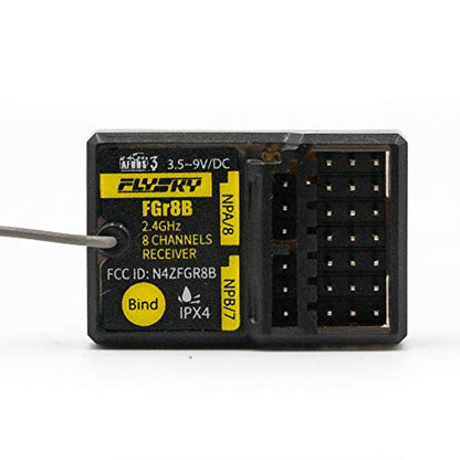Flysky FGR8B Receiver, 2.4GHz 8CH Remote Control Receiver PWM/PPM/i-Bus Output Compatible with AFHDS 3 Transmitters and RF Modules PL18/ NB4 /NB4 Lite/ FRM302 (FS-FGR8B Receiver) - style: FS-FGR8B Receiver