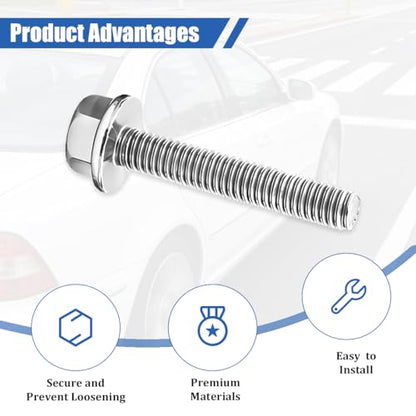 4PCS M6 x 35mm Car Mounting Bolt Screws Kit, OEM#W706175S43 | 304 stainless steel construction, replacement screw design, compatible with F-600 super duty E-350, car accessories - size: M6*35