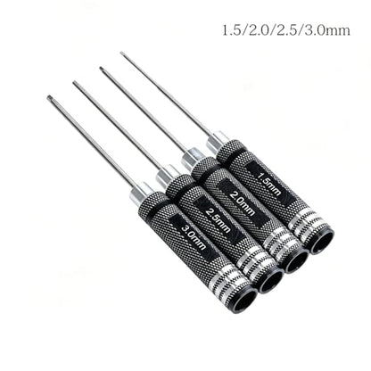 Hex Screw Driver Set 1.5mm 2.0mm 2.5mm 3.0mm Allen Wrench Keys Screwdriver RC Repair Tools Kit for Traxxas RC Car Drone Multi-Axis Helicopter Arrma Axial Losi Redcat Racing - color: 5pcs Kit