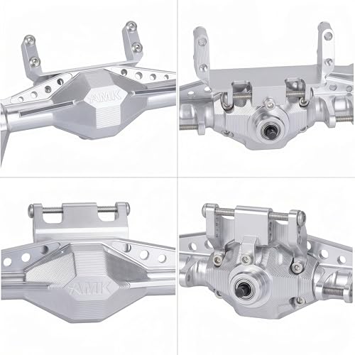UTB18 CNC Aluminum Portal Axle Set — Complete Front & Rear Upgrade for Axial UTB18 Capra 1/18 RC Crawler, Total Weight 335g (Silvery) - color: Silvery