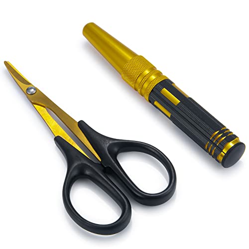 2pcs RC Body Reamer Hole Puncher w/Sleeve 0-14mm & Straight Scissor Trimming Tools Set RC Car Body Mounting for RC Car Truck Bodyshell Hobby Repair Tools