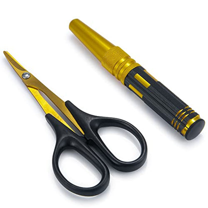 2pcs RC Body Reamer Hole Puncher w/Sleeve 0-14mm & Straight Scissor Trimming Tools Set RC Car Body Mounting for RC Car Truck Bodyshell Hobby Repair Tools