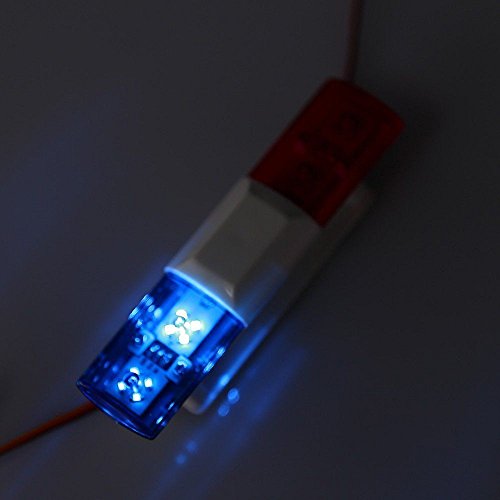 Multi-Function LED Police Flash Light Lamp for 1/10 1/8 RC HSP Traxxas Tamiya CC01 RC4WD D90 Axial SCX10 Model Car - color: Red&Blue