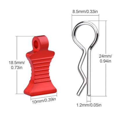 RC Car Body Clips with Pull Tab for 1/10 1/12 Scale Traxxas Axial Redcat Losi Tamiya HPI HSP RC Truck Crawler Buggy On Road Touring Racing, Set of 4 (Red) - color: Red