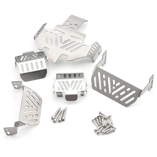 RC Chassis Armor Set, Stainless Steel Chassis Armor Protector Skid Plate Guard Plate Replacemet for Traxxas TRX4 1/10 RC Crawler