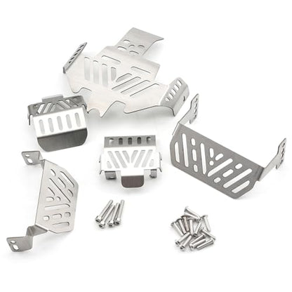 RC Chassis Armor Set, Stainless Steel Chassis Armor Protector Skid Plate Guard Plate Replacemet for Traxxas TRX4 1/10 RC Crawler