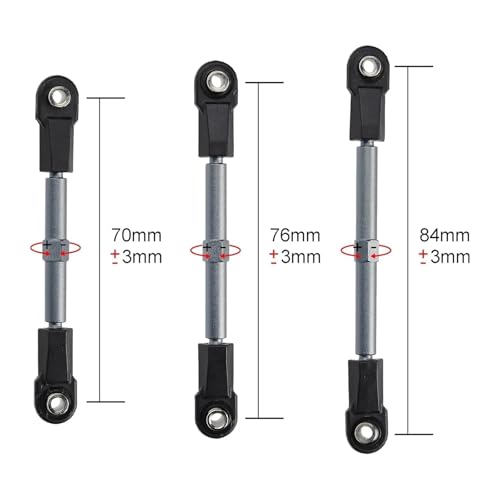 for Traxxas for Slash/Rustler/Hoss/Stampede/Bandit 2WD/4X4 1/10 Adjustable Aluminum Turnbuckles Camber Links W/Rod Ends Rc Parts - color: Gray