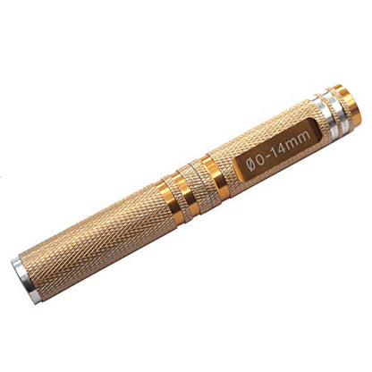 Universal 0-14mm Aluminum Alloy Expanding Hole Puncher Opener Reamer Tool Compatible with Traxxas Axial HSP Redcat Arrma HPI Tamiya RC Car Boat Body Shell (Gold)