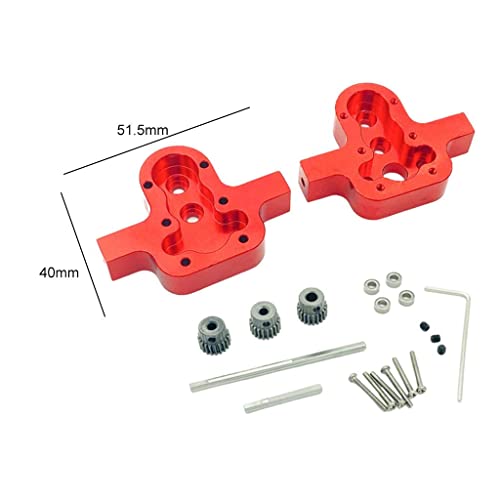 High Performance D90 Transfer Case Gearbox Upgrade for 1/12 RC Crawler Car, Metal Replaces Black Parts, Easy Install and Use, Fits MN98 99S - red - color: Red