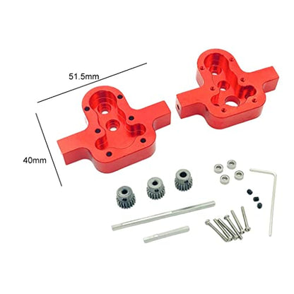 High Performance D90 Transfer Case Gearbox Upgrade for 1/12 RC Crawler Car, Metal Replaces Black Parts, Easy Install and Use, Fits MN98 99S - red - color: Red