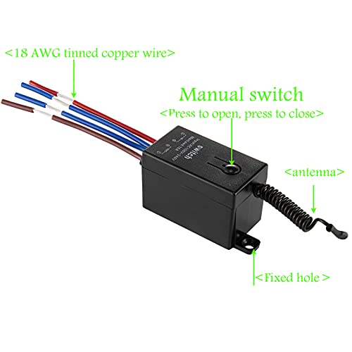 Wireless Lights Switch,110V/120V/240V /10A Relay,Mini Remote Switch. | 328FT Long Range for Household Appliances,Ceiling Lights, Water Pump, Electrical Equipment. - color: 110V-240V Mini Remote switch-10A