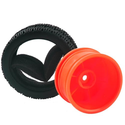 RC 12mm Hex Hub Wheel Rims & Rubber Tires Compatible with HSP Tamiya HPI Kyosho 1/10 On-Road Touring Car WLtoys 1/14 144001 Traxxas 1/16 Slash RC 1/18 A959B Buggy (Red) - color: Red