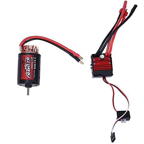 550 Brushed Motor and 80A ESC Combo Set High Performance RC Car Accessories for 1/10 Crawler Car Lightweight Durable (12T+80A)
