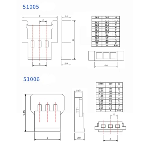 MX 2.0mm 51005 51006 Connectors Plug with Crimp Terminals Kit 2.0mm Pitch Male Female Housing for RC Battery Adapter
