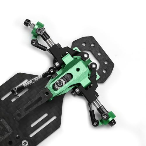 RC Car Frame, 1/24 1/28 TG Racing Carbon Fiber Assembled Mini Rear Drive RWD Drift Racing Car Frame Body Kit with Tools DIY Parts (Green) - color: E.green