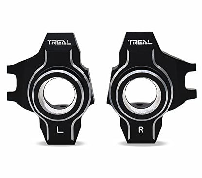 Treal Aluminum 7075 Front Steering Knuckles for Axial RBX10 Ryft - color: Black