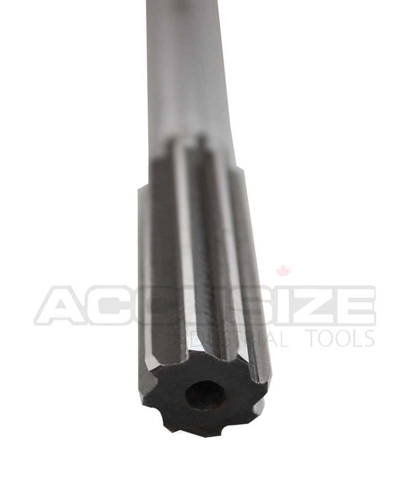 Accusize Industrial Tools Chucking Reamer, 18.0 mm, 0400-5180 | 18.0 mm ANSI HSS M2 Straight Shank Straight Flute Chucking Reamers, Right Hand, 14.24 mm Shank, 8 Flute, 9 in OAL - size: 18.0 mm