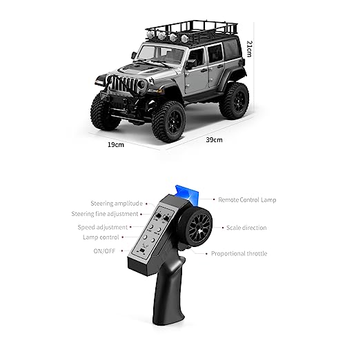 GoolRC RC Crawler, 1:12 Scale 4WD Remote Control Car, Off-Road Truck with Lights, 2.4Ghz RC Rock Crawler 4x4 All Terrain RC Car with 2 Battery - color: Black, size: 2 Battery