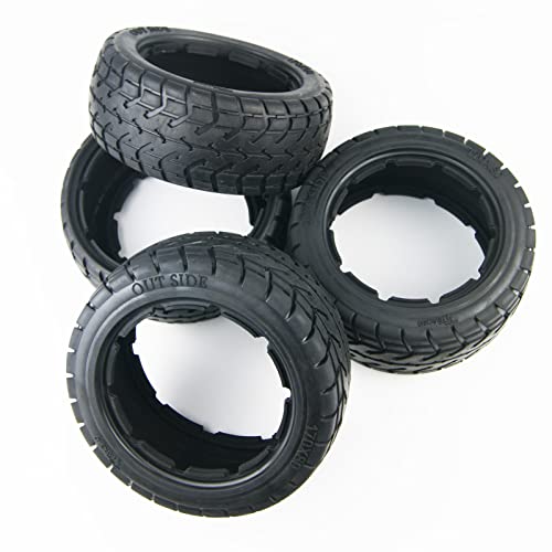 TITRACING Front Rear On-Road Tires for 1/5 HPI Baja 5B SS Rovan KM Buggy | 1/5, RC CAR, includes 2 front and 2 rear, size: 170mm x 60mm and 170mm x 80mm, fit rofun baha