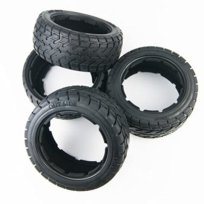 TITRACING Front Rear On-Road Tires for 1/5 HPI Baja 5B SS Rovan KM Buggy | 1/5, RC CAR, includes 2 front and 2 rear, size: 170mm x 60mm and 170mm x 80mm, fit rofun baha