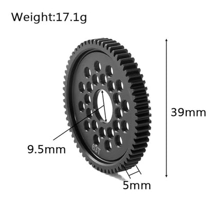 Steel High Speed Spur Gear 63T Main Gear for Tamiya All TT02 TT02B | RC Car Upgrade Parts - size: 63T